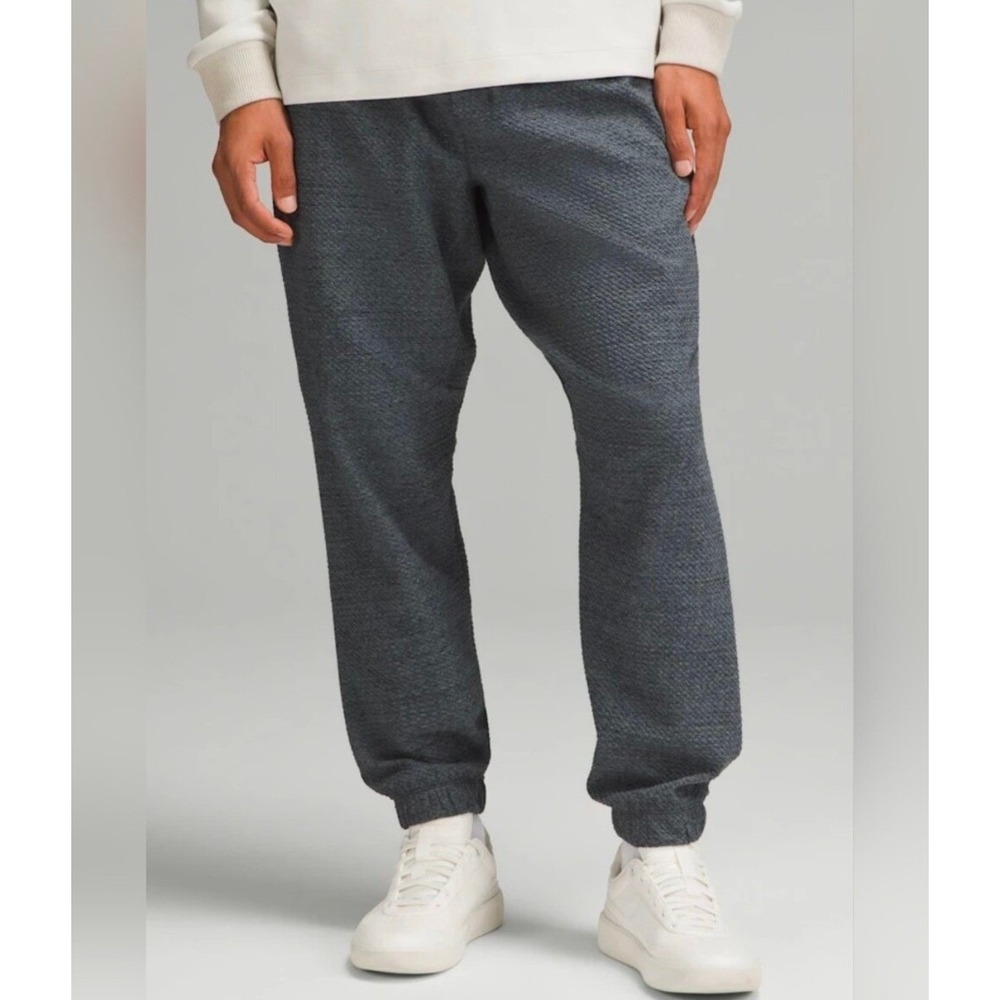 Lululemon Ease the Day At Ease Jogger Textured Double Knit Cotton Heather Gray L